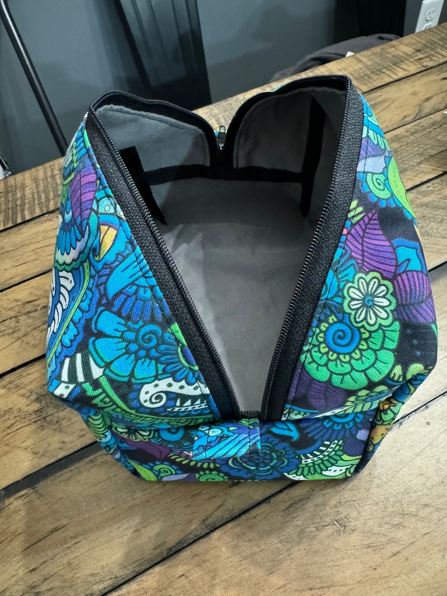 Blue and Green Swirl Makeup Bag